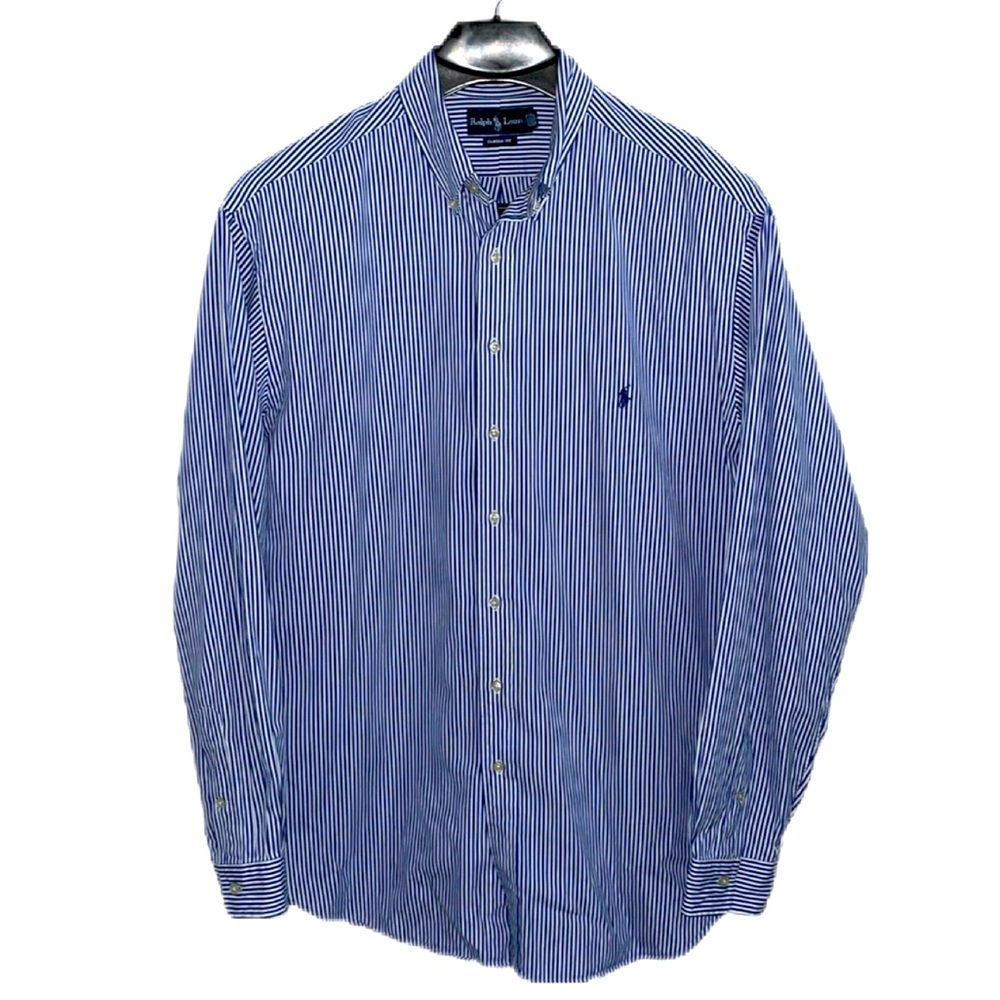 Ralph Lauren Vintage men’s 2XLT striped long sleeve button down shirt. EUC